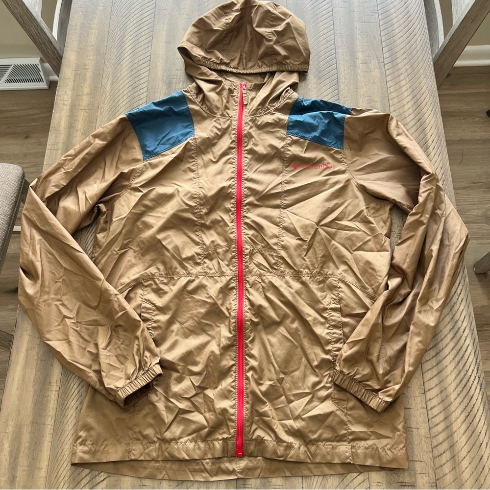 Columbia flashback full zip windbreaker in copper/blue size small